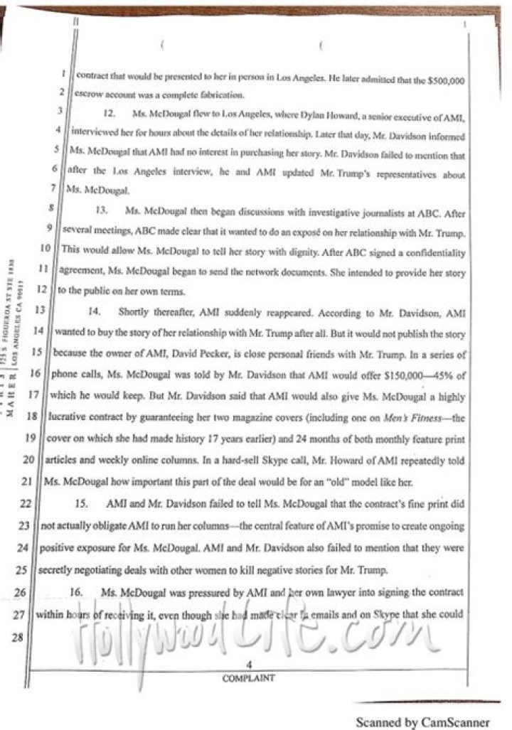 Karen McDougal Lawsuit Docs — PICS