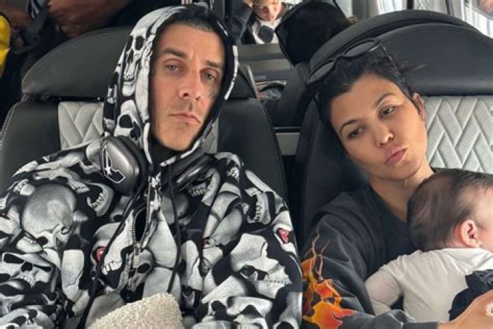 Kourtney Kardashian Holds Hands With Travis Barker & Penelope, 10, On L.A. Outing